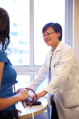 Dr. Ruan at computer